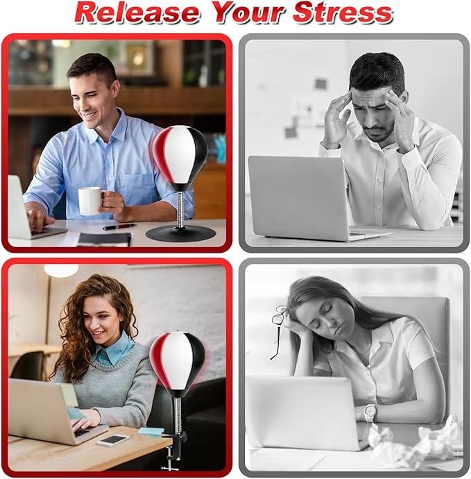 Desktop Punching Bag, Super Strong Suction Boxing Bag Speed Balls, Stress Buster with Suction Cup for Office Table and Counters, Fun Gift for Boss or Coworker