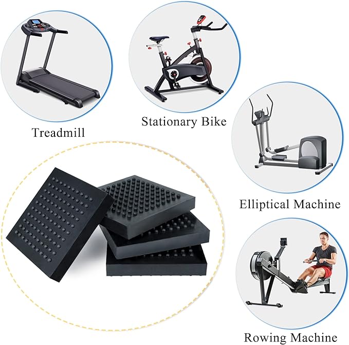 BXI Exercise Equipment Mat - 4 x 4 0.8 Inches 6 Pcs