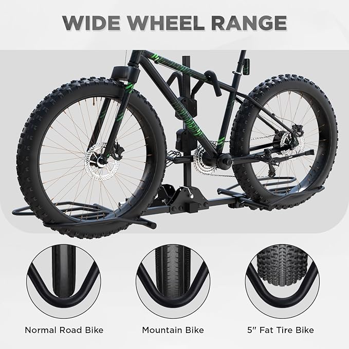 TANX Bike Racks for Ebikes,Fat Tire Bike Rack for Tow Hitch 2-Bike 160 lbs Capacity,Hitch Bike Rack for Heavy E Bike, Wobble Free Smart Tilting Folding Bicycle Car Racks for Standard, 2 inch Receiver