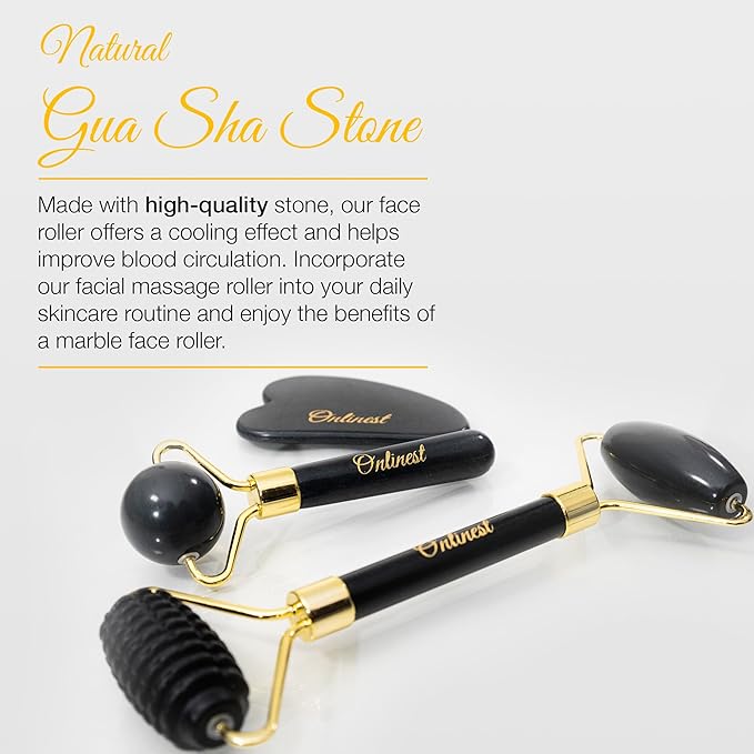 3in1 skin care tool set. Ultimate Facial Rejuvenation Companion. Facial massage. Face lift. Facial roller. Massage set. Natural skin care. Neck roller. Gua Sha set.