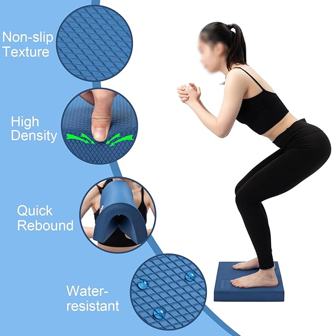 StrongTek Professional Foam Exercise Balance Pad - 15.8" 13" x 2", High-Density