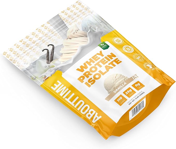 About Time Whey Isolate Protein, Non-GMO, All Natural, Lactose/Gluten Free, 24g of Protein Per Serving (Vanilla - 2 Pounds)