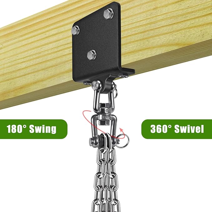 Kipika Punching Bag Hanger - Heavy Bracket 180° Swivel I-Beam Mount with Ceiling Installation Thick Hardware, Hooks for Boxing, Aerial Yoga, and Home Gym
