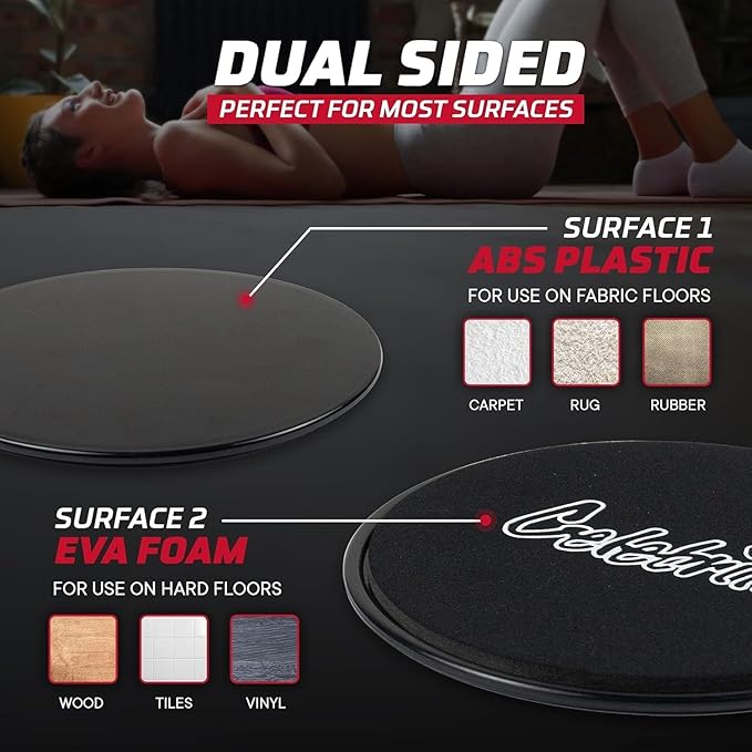 Celebrita Pair of Gliding Discs Core Sliders Ab