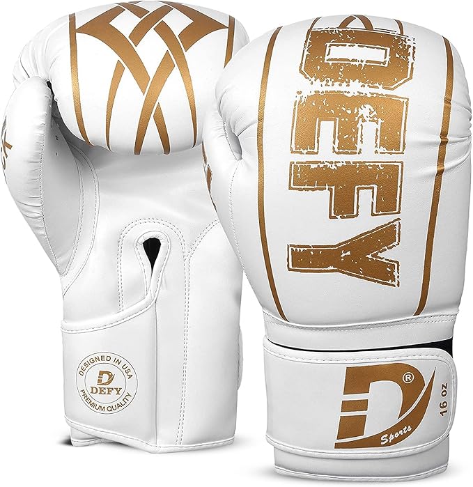 DEFY Boxing Gloves for Men & Women - Premium Quality Synthetic Leather Boxing Gloves for Training - Perfect for Punching Heavy Bags, Sparring, & Fighting Gloves