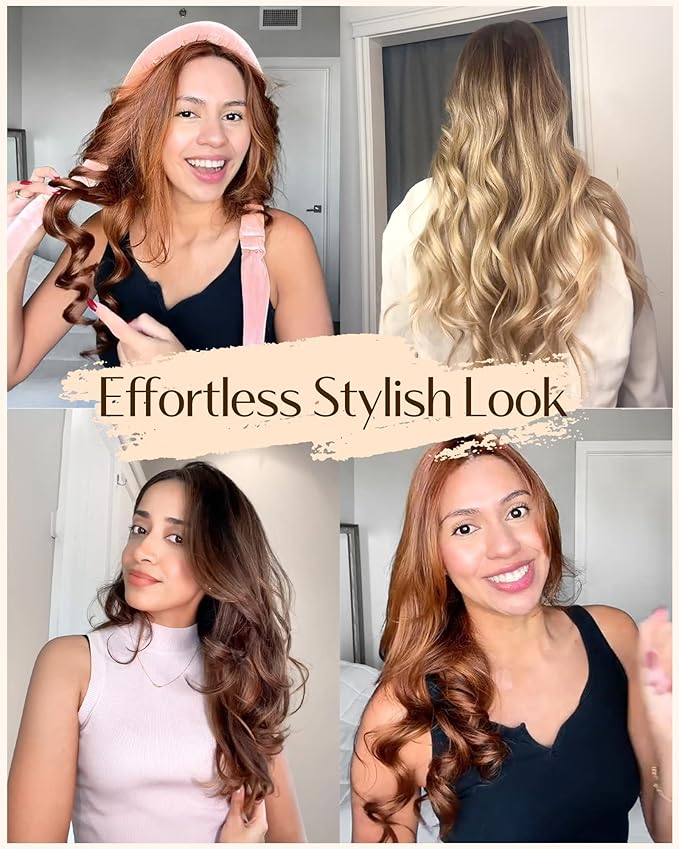 Yanibest Heatless Hair Curler for Overnight Curls, No Heat Damage Hair Curlers with Clips & Scrunchies for All Hair Types,Green