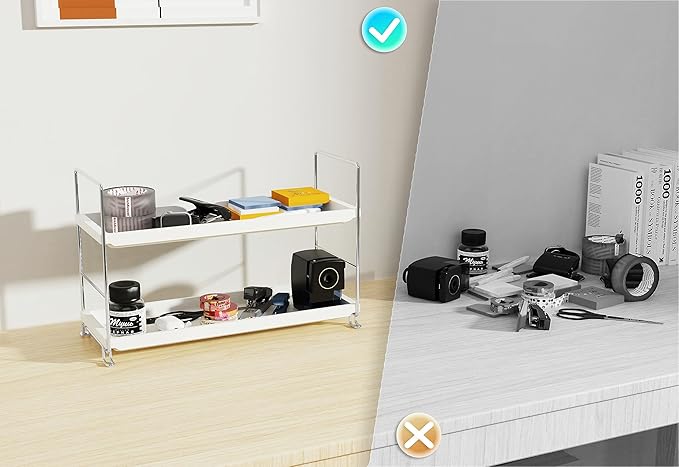 FSyueyun 2-Tier Makeup Shelf Organizer for Vanity