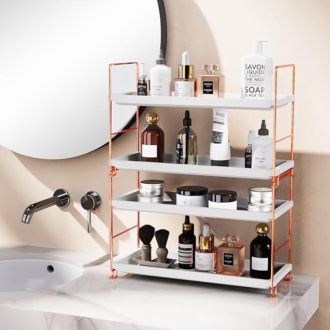FSyueyun 2-Tier Makeup Shelf Organizer for Vanity