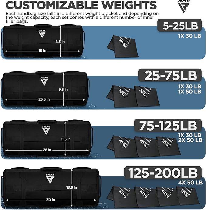 RDX Sandbag for Fitness Weights Training 5-200 LBs