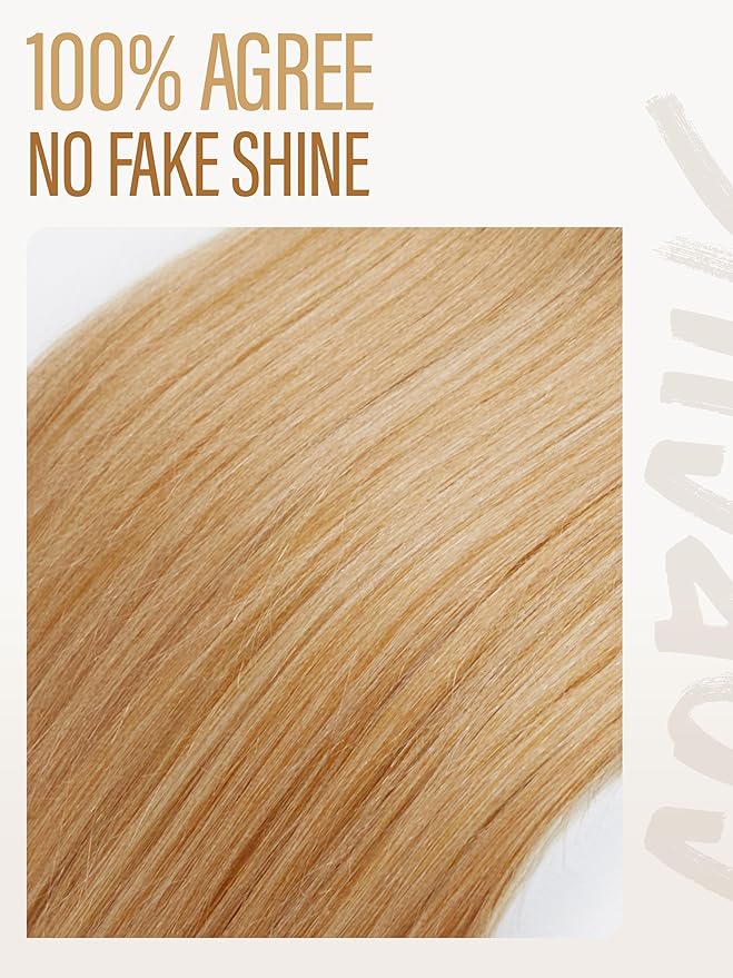 GORGIUS Straight Glueless Wig with Bangs Golden Blonde Layered Hair Ready-to-Go Synthetic Bang Wigs with Realistic Scalp 24 Inch