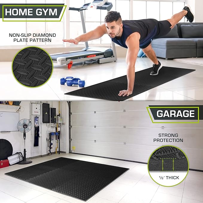 ProsourceFit Puzzle Exercise Mat ½ in 24 in 24 in 144 Sq 36 Tiles