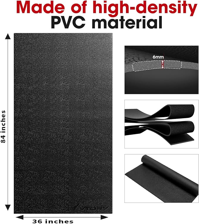 Treadmill Walking Pad Mat 84" x 36" 1/4" Thick