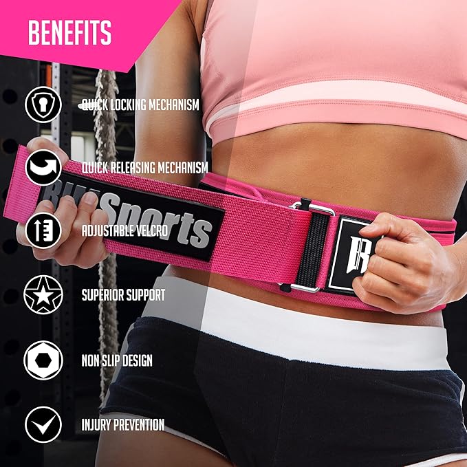RIMSports Quick Locking Weight Lifting Belt Premium Lifting
