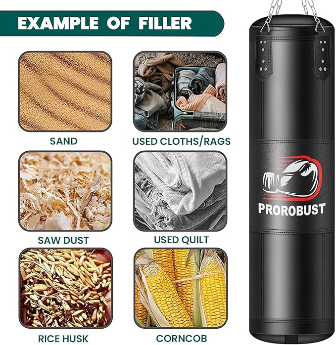 Prorobust Punching Bag for Adults, Red 4ft Oxford Heavy Boxing Bag Set with 12 oz Gloves for MMA Kickboxing Boxing Karate Home Gym Training (Unfilled)