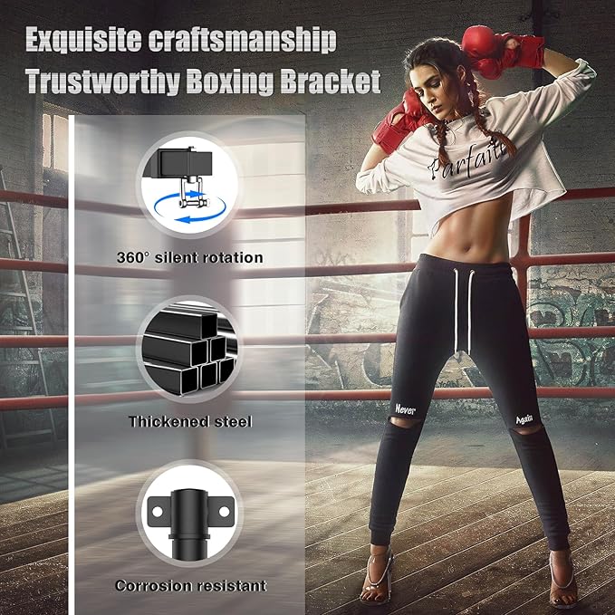Heavy Bag Hanger - Wall Mount Punching Bag Hanger, Adjustable Heavy-Duty Boxing Bag Wall Bracket, Punching Bag Mount Stand for Home or Gym, for Kickboxing Bag, Muay Thai Bag,Etc (Supports up to 800Ib)