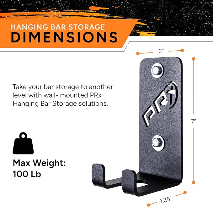 PRx Performance Wall-Mounted Barbell Rack - Space-Efficient Barbell