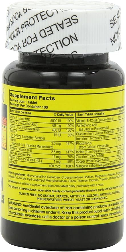 Nature's Blend NAT B MULTIVITAMIN & MIN TB, Assorted, 100 Count
