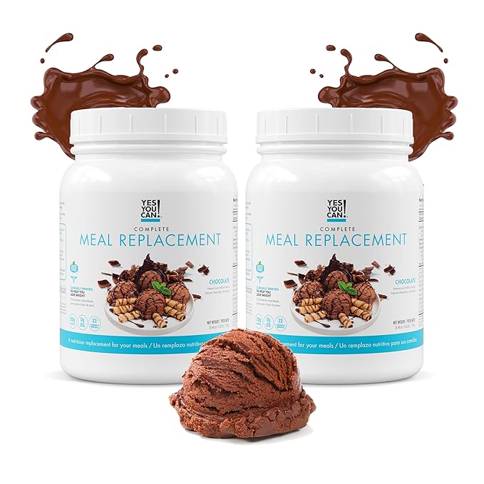 Yes You Can! Complete Meal Replacement - 15 Servings (2 Pack), 20g of Protein, 0g Added Sugars, 22 Vitamins and Minerals - All-in-One Nutritious Meal Replacement Shake (Chocolate)