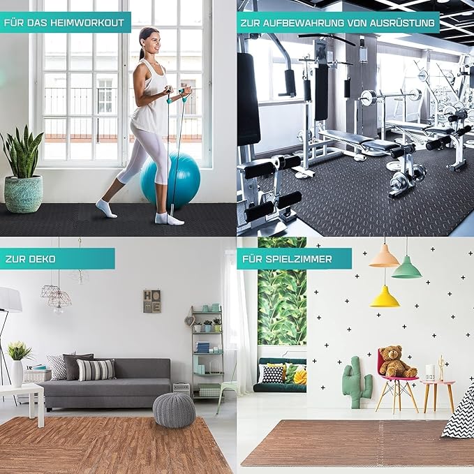 Yes4All 24SQFT-120SQFT Puzzle Exercise Mat for Home Gym