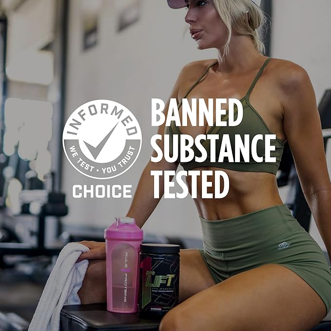 Rule 1 preLIFT Pre-Workout - 6g Citrulline, 3.2g Beta Alanine, 3 Caffeine Sources + 20 Others for Energy, Alertness, & Endurance (30 Servings, Acai Berry)