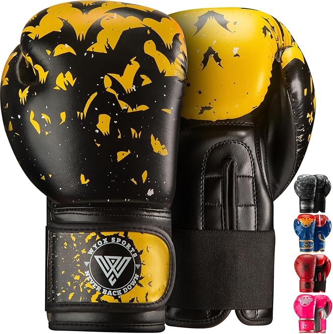WYOX Kids Boxing Gloves 4oz 6oz 8oz โ Youth Punching Gloves for Boys & Girls Ages 3โ15 โ Sparring Gloves for Punching Bag, Kickboxing, Muay Thai, MMA โ Boxing Gloves for Kids Training Set