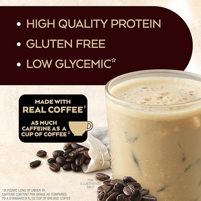 Atkins Café au Lait Iced Coffee Protein Shake, 15g Protein, Low Glycemic, 3g Net Carb, 1g Sugar, Keto Friendly, 12 Count