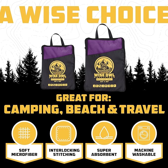 Wise Owl Outfitters Camping Towel - Camping Accessories