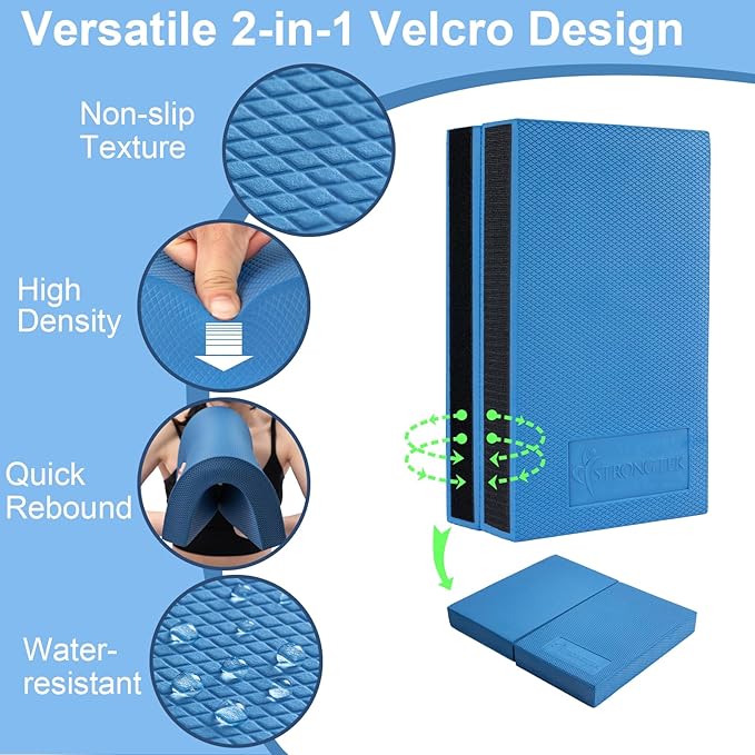 StrongTek 2-in-1 Non-Slip Balance Pad - High-Density Foam Cushion