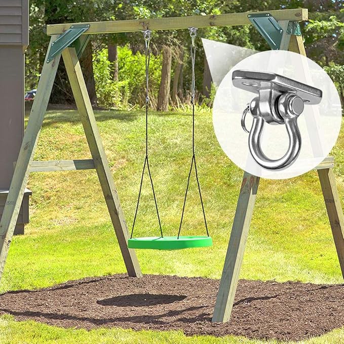 Hammock Chair Hanging Kit Swing Ceiling Mount, Heavy Duty Swing Hanger Hook, Indoor Outdoor Playground Hanging Chair, Tree, Gym, Rope, Swing Set Bracket, Punching Bag Hardware, 1000 LB