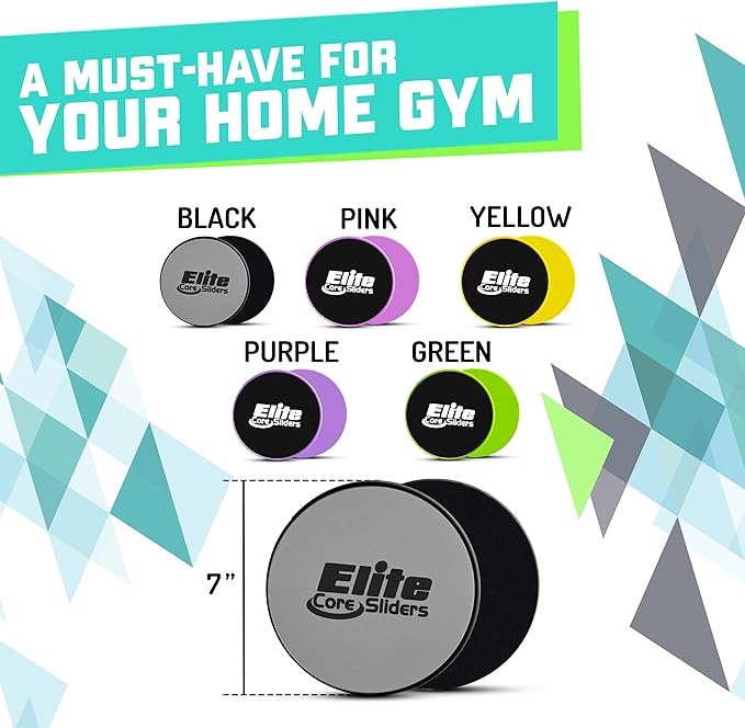 Elite Sportz Core Sliders for Working Out - 2 Compact,