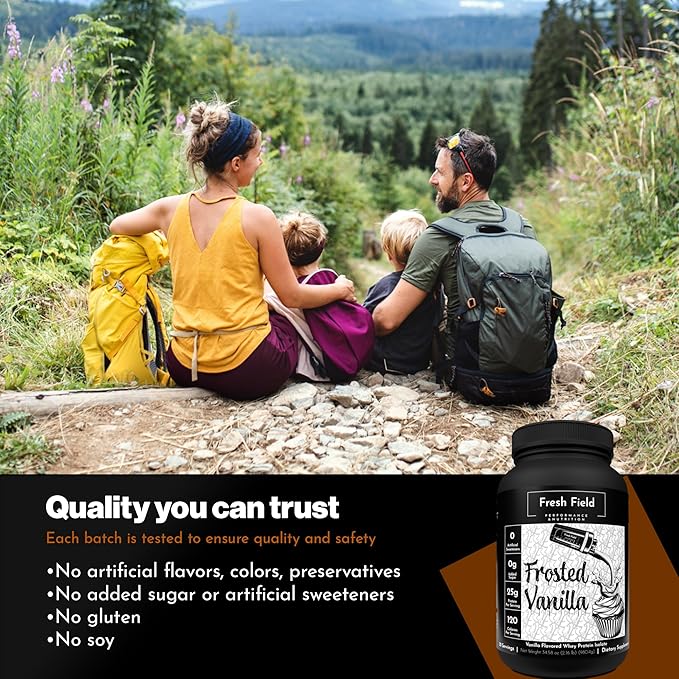 All Natural Protein Powder - Whey Protein Isolate Powder (25 gm) - Gluten Free Protein - Soy Free 100% Whey Isolate Protein - Sugar Free Vanilla - 30 Servings with One Scoop Size