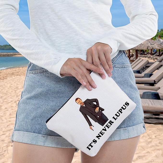 WZMPA Dr Gregory Cosmetic Bag Dr Gregory Fans Gift It's Never Lupus Zipper Pouch Bag For TV Series Fans (never Lupus)