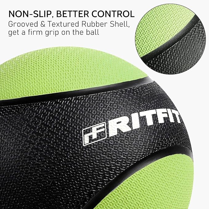 RitFit Weighted Medicine Ball - Non-Slip Rubber Shell