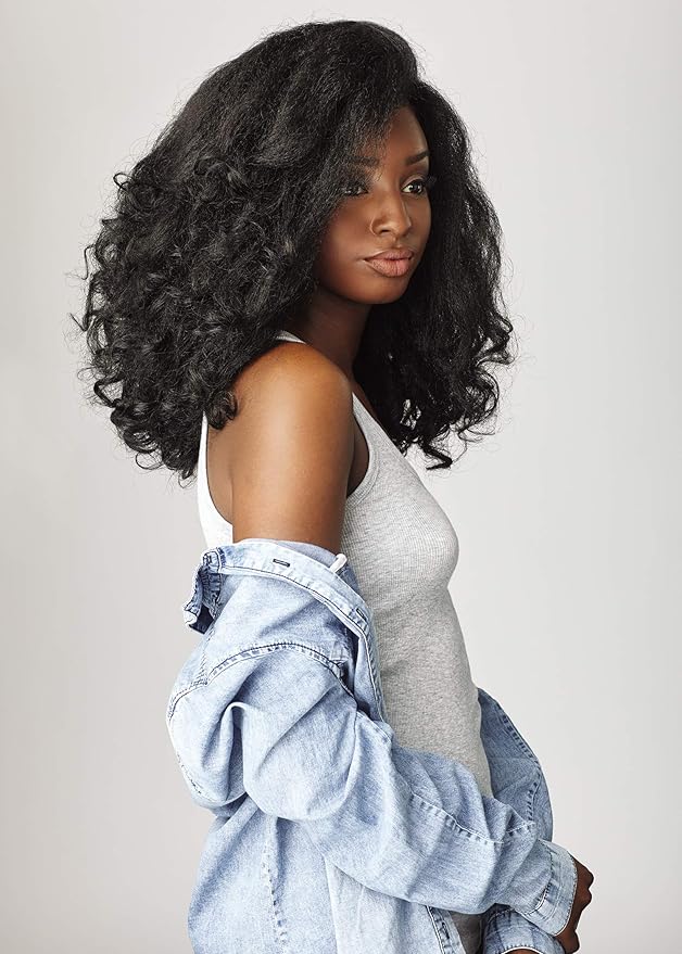Sensationnel Curls Kinksandco Half Wig - Rain Maker Instant Weave Drawstring Cap for Natural 3C to 4C Hair Textures (2 DARKBROWN)