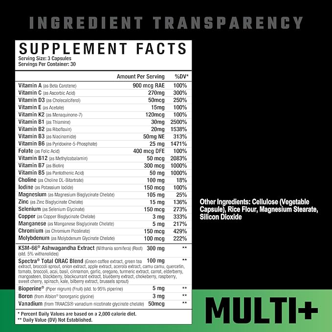 Axe & Sledge Multi Plus Multivitamin for Men & Women, 90 Capsules, 30 Servings