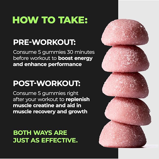 PurePremium Creatine Gummies for Men & Women 5000mg - 120 Creatine Monohydrate Gummies 5g - Vegan Non-GMO Creatine Gummies for Strength, Endurance Support - Creatine Gummies 5g for Muscle Recovery