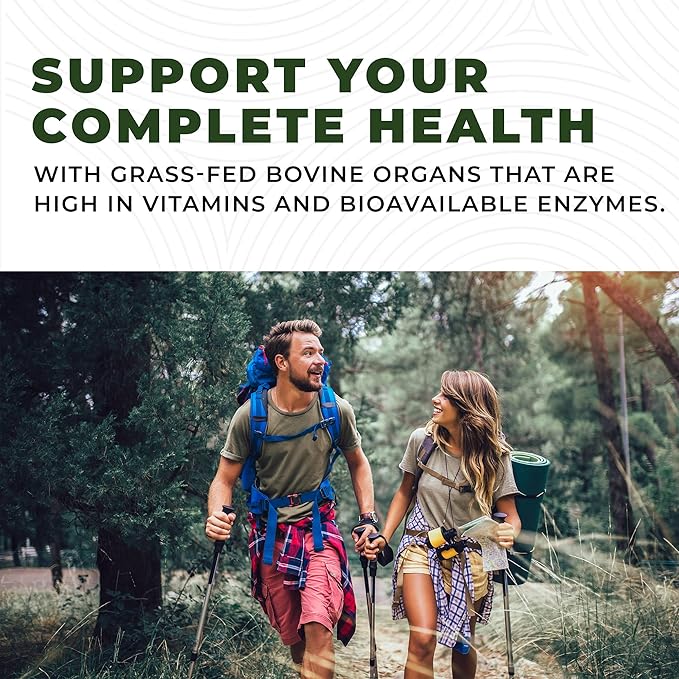 Beef Organ Supplement Grass Fed - 7 Beef Organs Complex from New Zealand - Liver, Heart, Pancreas, Kidney, Lung, Spleen, Bone Marrow - Non-GMO, No Fillers, Hormone & Antibiotic Free - Carnivore Diet