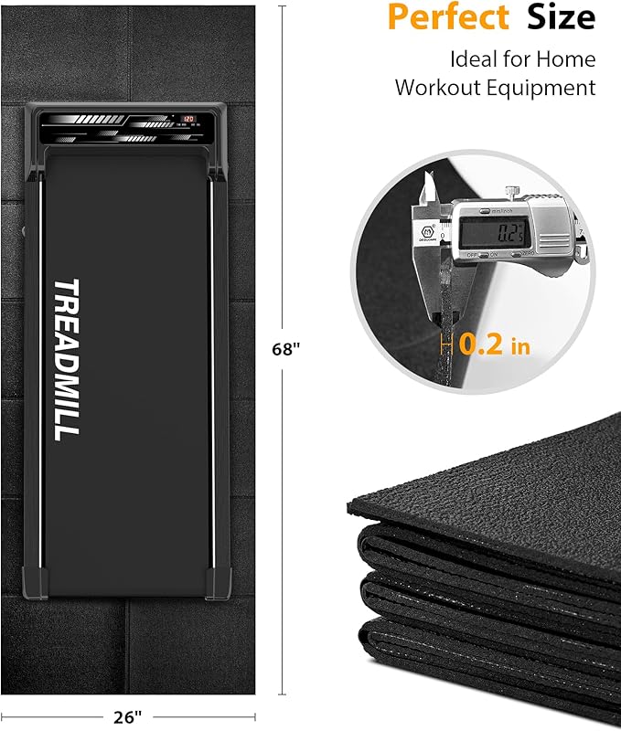Foldable Rubber Treadmill Mat - Exercise Bike Mat