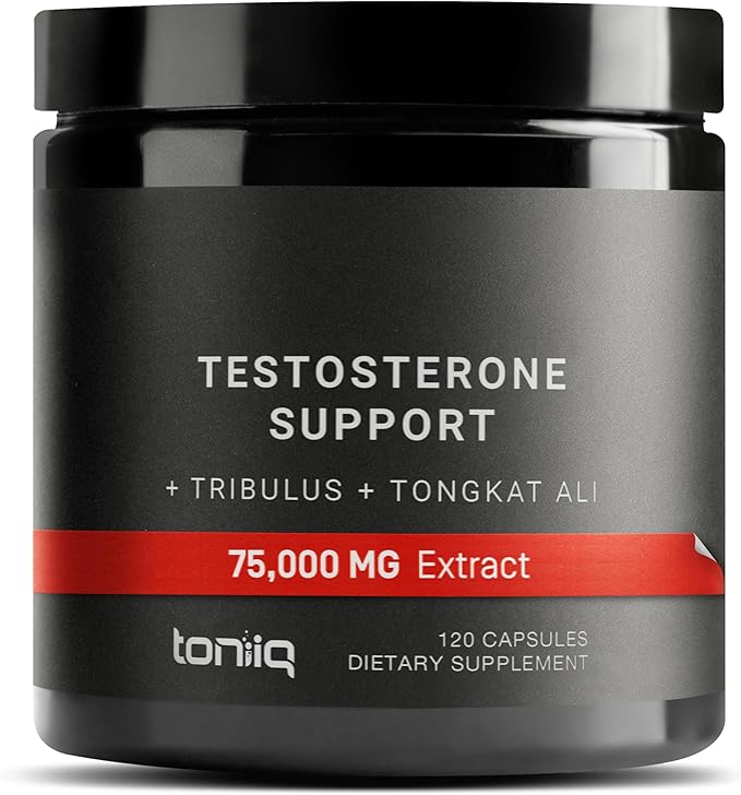 Elite T Formula: 75,000mg Power Capsules - Enhanced with Tribulus (95% Saponins), 200:1 Tongkat Ali, 30:1 Fadogia, 25% Withanolides Ashwagandha - Zinc, Boron, Copper - 120 Caps, 60 Servings