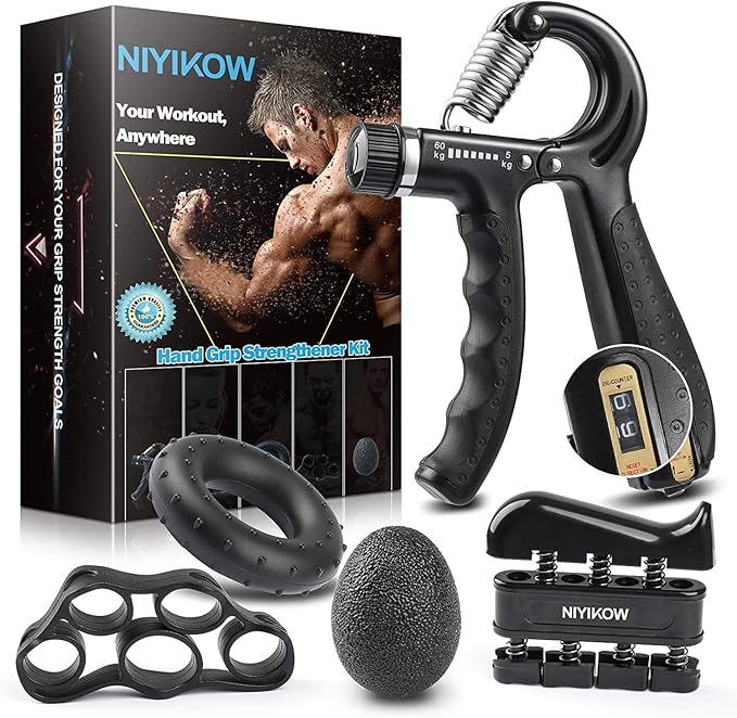 Grip Strength Trainer Kit with Counter (5 Pack)
