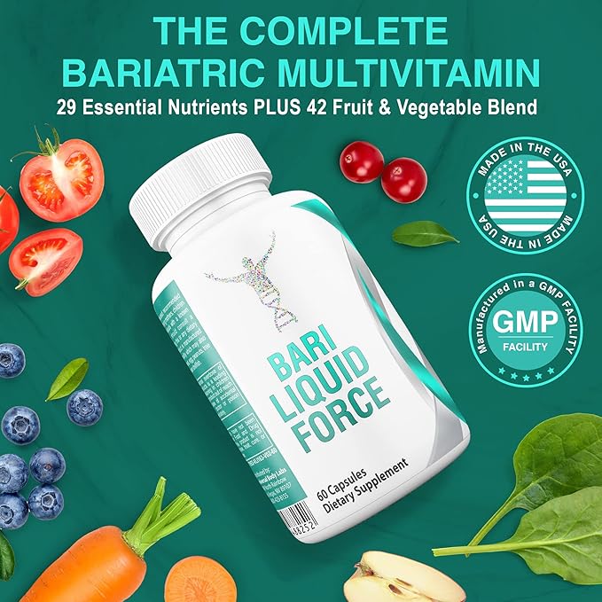 Universal Body Labs Bariatric Multivitamin with Iron Bariatric Multivitamin: Enhanced Absorption, 42 Super Fruits and Vegetables for Antioxidant Boost, Liquid Gel Capsules, Bariatric Must Haves