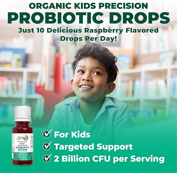 MaryRuth Organics USDA Organic Liquid Kids Probiotic Drops | Digestive Health | Gut Health | Kids Immune Support Supplement | Overall Health and Wellness | Non GMO | Vegan | 30 Servings
