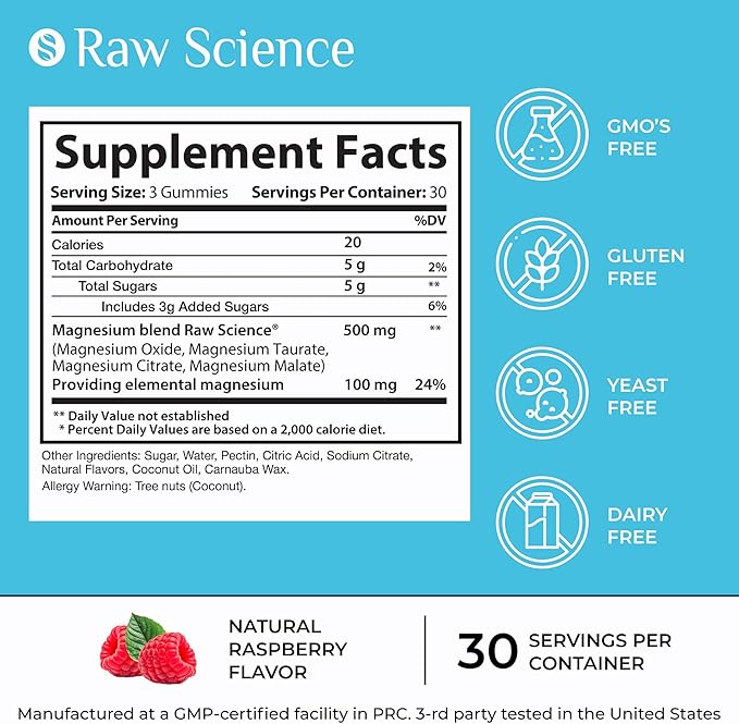 Magnesium Gummies for Adults - Calm Magnesium Complex 500 mg - Magnesium Citrate, Malate, Taurate & Oxide - Magnesium Supplement for Sleep, Muscle Relaxation and Legs Cramp Defense - 90 Vegan Gummies