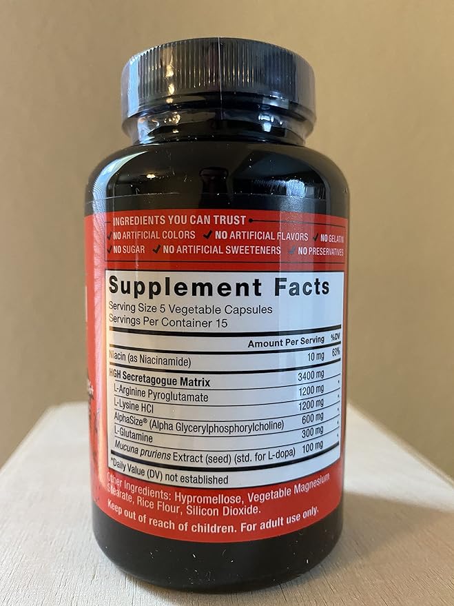 FORCE FACTOR Prime HGH Secretion Activator, 2-Pack, HGH Supplement for Men with AlphaSize to Help Trigger HGH Production, Increase Workout Force, & Improve Performance, 150 Capsules
