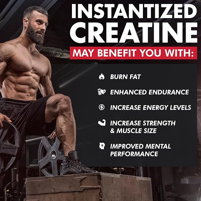 Gains in Bulk Instantized Creatine Monohydrate Powder - Pre Workout Supplement, Support Muscle Endurance, High Energy and Cognitive Function, 100% Soluble, No Bloating (30 Servings, Sour Raspberry)