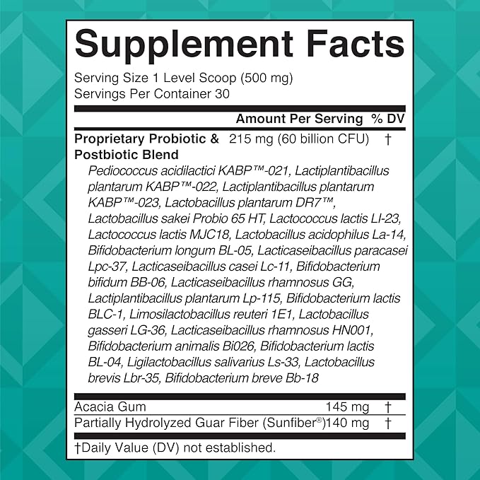 MaryRuth Organics 3-in-1 Gas & Bloat Probiotics | Probiotics for Normal Digestive Function | Probiotics for Women & Men | Prebiotics & Postbiotics | 60 Billion CFU | Shelf Stable | 0.5 oz