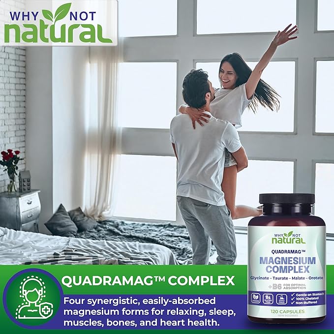 4-in-1 Magnesium Complex Supplement - Glycinate, Taurate, Malate, Orotate Blend Capsules - 300 mg per Serving, 120 Capsules