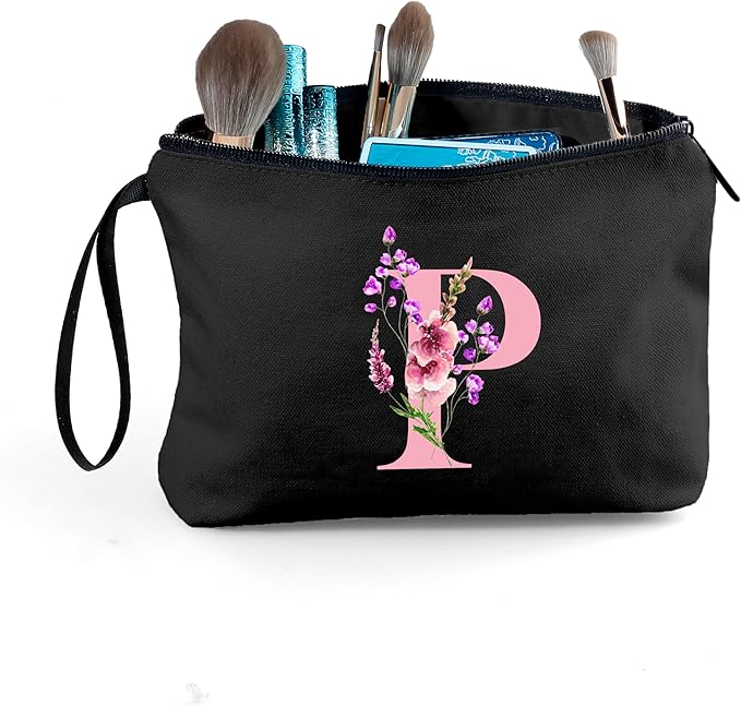 SEAMOON Happy Birthday Friendship Womens Bridesmaid Coolest Gifts for Sister Teacher Coworkers Personalized Travel Makeup Cosmetic Bag with Mirror Valentines Mothers Day Christmas Graduation P