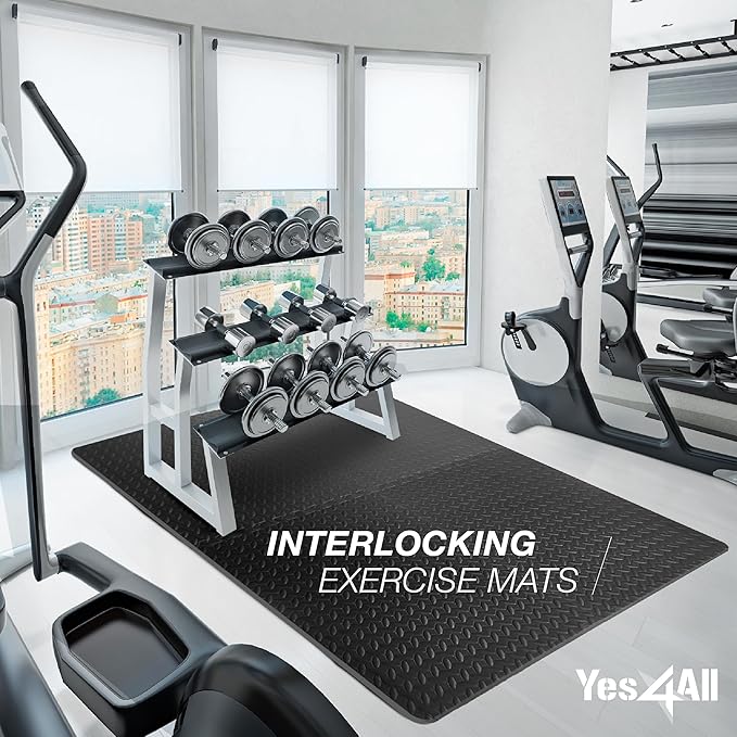 Yes4All 24SQFT-120SQFT Puzzle Exercise Mat for Home Gym