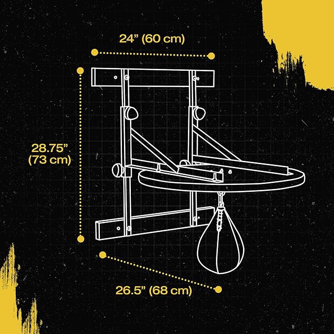 Speed Bag, Speed Bags for Boxing, Speedbag, Speedbag Platform, Punching Bags, Wall Mount Stand, Adjustable Height, Training Equipment, Wall Mounted Kit, Black Swivel Ball, Home, Gym, Professional